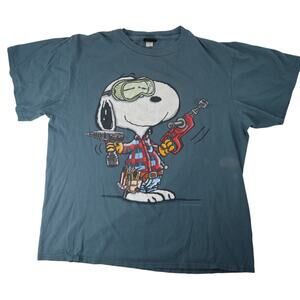 Vintage Peanuts Snoopy "Real Dogs Don't Need Instructions" Graphic T Shirt